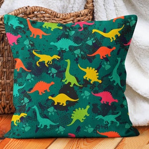 Funda de almohada de dinosaurio para niños, funda de almohada de dinosaurio para habitación de niños, funda de almohada de animales lindos, funda de almohada para niños de guardería, funda de cojín de animales de safari