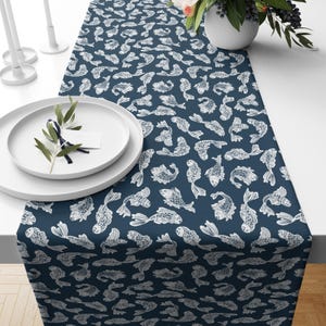 Marine Table Runner, Fish Table Runner, Whale Design Table Runner, Starfish Design Table Runner, Rudder Design Table Runner