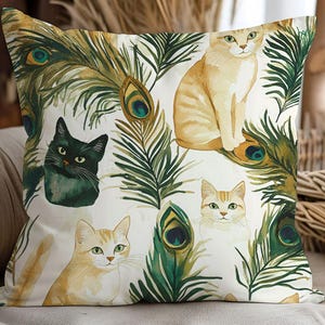 Funda de almohada con temática de gato y gafas, funda de almohada retro con temática de gato, funda de almohada con adorable animal, regalo de inauguración de la casa