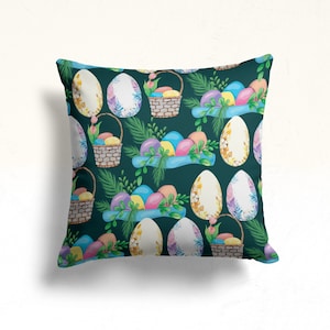 Funda de almohada con forma de huevo de Pascua, funda de almohada con forma de conejito de Pascua, funda de almohada de Pascua, funda de cojín con diseño de feliz Pascua, fundas de almohada de Pascua, regalo de Pascua