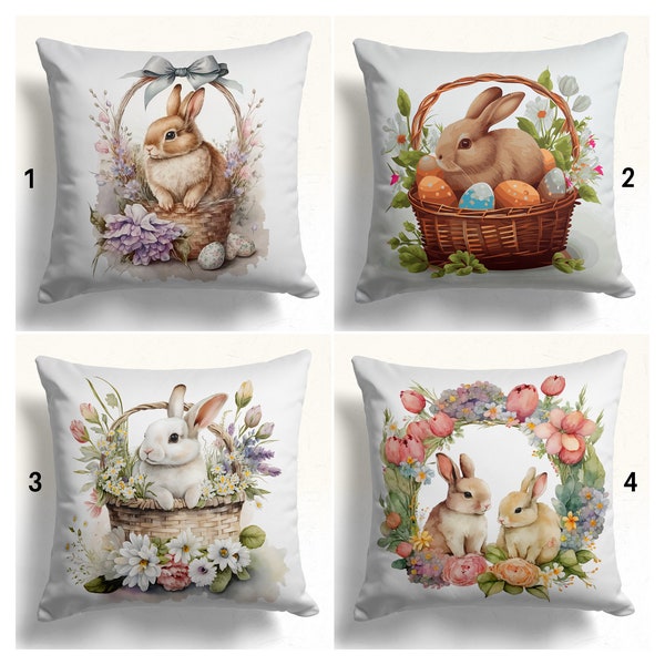 Housse d’oreiller lapin de Pâques, taie d’oreiller œuf de Pâques, housse d’oreiller de Pâques, housse de coussin Joyeuses Pâques, housses d’oreiller de Pâques, cadeau de Pâques