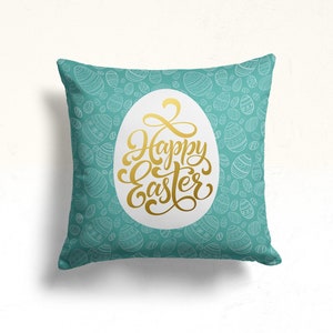 Funda de almohada con forma de huevo de Pascua, funda de almohada con forma de conejito de Pascua, funda de almohada de Pascua, funda de cojín con diseño de feliz Pascua, fundas de almohada de Pascua, regalo de Pascua