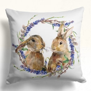 Funda de almohada de conejito de Pascua, funda de almohada de huevo de Pascua, funda de almohada de Pascua, funda de cojín de Feliz Pascua, fundas de almohada de Pascua, regalo de Pascua