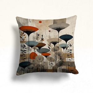 Landscape Pattern Pillow, Abstract Pillow Cover, Abstract Modern Style Throw, Modern & Boho Throw Pillow, Mountain Pattern Pillow