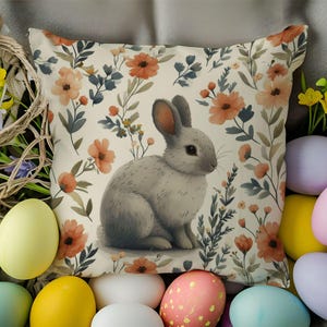 Funda de almohada de conejito de Pascua, funda de almohada de huevo de Pascua, funda de almohada de Pascua, funda de cojín de Feliz Pascua, fundas de almohada de Pascua, regalo de Pascua