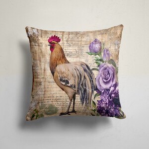Funda de almohada de gallo, funda de almohada con temática de gallo, funda de almohada con temática de animales, almohada de animal lindo, almohada con impresión digital, regalo de inauguración de la casa