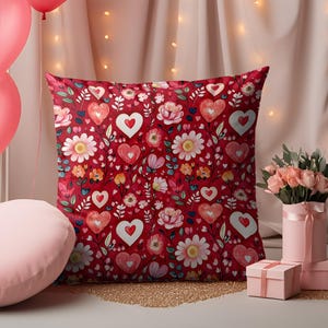 Blumenherz Kissenbezug: Romantisches Valentinstag Home Decor
