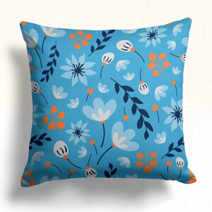 Colorful Floral Pillow Cover: Modern Scandi Print, 70% Polyester