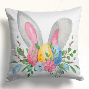 Funda de almohada de conejito de Pascua, funda de almohada de huevo de Pascua, funda de almohada de Pascua, funda de cojín de Feliz Pascua, fundas de almohada de Pascua, regalo de Pascua