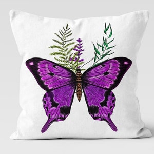 Butterfly Pillow Cover, Butterflies Pillowcase, Decorative Cushioncase, Purple Butterfly Cushioncase, Colorful Butterfly Throw Pillowcase