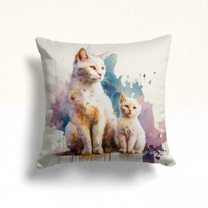 Cojín con estampado animal, bonita funda de almohada para mascotas, cojín con estampado de acuarela, funda de almohada para gatos y perros, cojín decorativo, regalo de inauguración de la casa