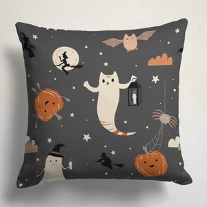 Halloween Pillowcase, Pumpkin Pillowcase, Halloween Cushion Cover, Skeleton Pillowcase, Bat Cushioncase, Halloween Pumpkin Throw Pillow