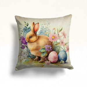 Funda de almohada de conejito de Pascua, funda de almohada de Pascua, funda de cojín de Pascua, fundas de almohada de Pascua, regalo de Pascua