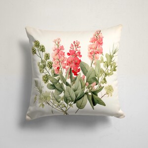 Floral Pillow Cover: Antique Style Garden, Pink Flower Cushioncase