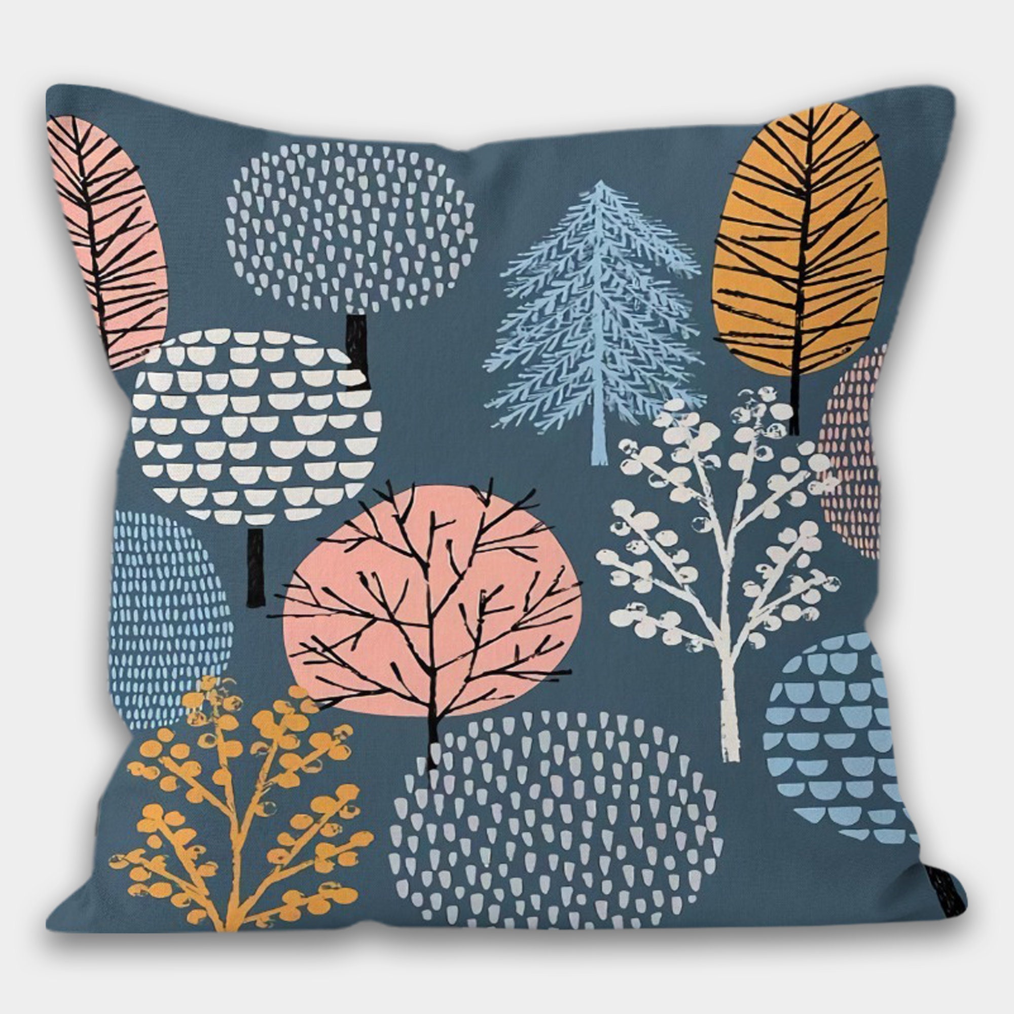 Abstract Tree Pillowcase Tree Drawing Pillowcase Boho Pillow Etsy