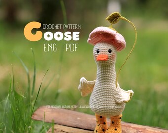 Crochet Goose Pattern PDF, Amigurumi Goose Pattern, Bird Crochet Pattern, Cute Animal Crochet, Crochet Toy Pattern, Plush Goose, ENG PDF