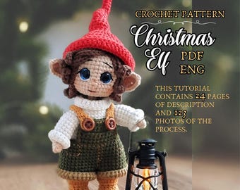 Christmas amigurumi, christmas elf pattern, Christmas ornaments, Christmas gnome, amigurumi elf, Crochet Pattern Elf