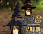 Lantern, Halloween decor, witchy crochet, crochet Halloween Pattern, Halloween lamp, Halloween hat, Fairy Lamp, crochet night light