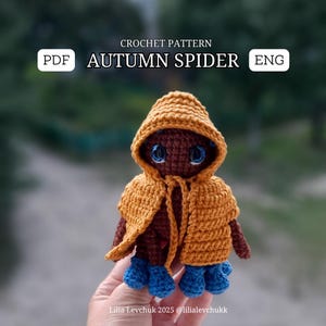 Halloween crochet spider pattern, crochet animal pattern, autumn spider amigurumi, Halloween decor