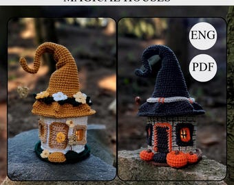 Magical house, hut crochet, little house, cute house, magic, fairy house, house crochet, Halloween decor, home decor