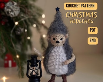 クリスマスハリネズミ編みぐるみ動物パターン | クリスマス編み図 PDF