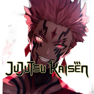 3 Sukuna PNG, Sukuna Poster,  Jujutsu Kaisen poster, Jujutsu Kaisen Watercolor, Itadori Yuji Poster, Gojo Poster, Megumi Poster, Gojo PNG.