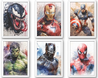 Set of 11 Superhero PNG, Avengers Clip Art Bundle, Spiderman, Ironman, Hulk, Thor, Digital Art, Clipart for commercial use, Transparent PNGs