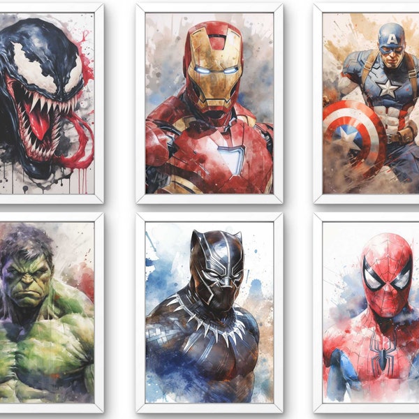 Set of 11 Superhero PNG, Avengers Clip Art Bundle, Spiderman, Ironman, Hulk, Thor, Digital Art, Clipart for commercial use, Transparent PNGs