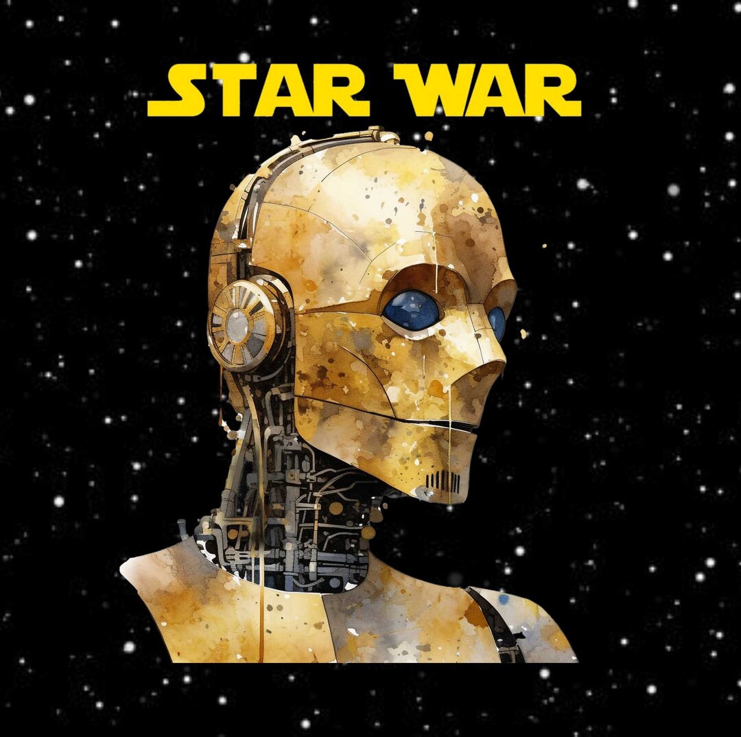 4 C3PO Clipart, C3PO Print, C3PO Instant Download, Star Wars Poster ...