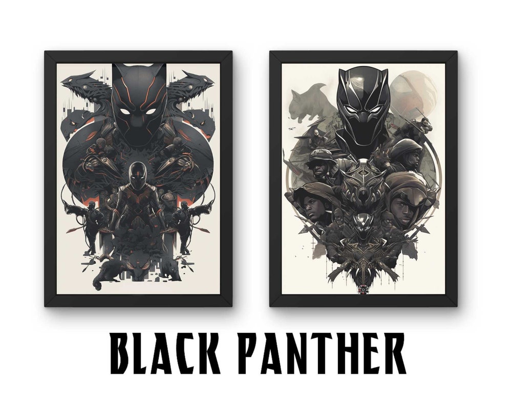 Set Of 2 Superhero Png Poster, Avengers Clip Art Poster, Spiderman, Ironman, Hulk, Black Panther, Digital Art, Clipart For Commercial Use. Bespoketshirt Collections