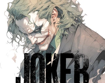 2 Joker Poster, Joker Png, Joker Clipart, Joker watercolor, Joker Print, Joker Wall Art, Supervillan Poster, Joker Watercolor Clipart.