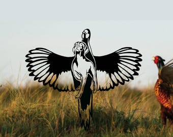 Bird dog Decal with pheasant