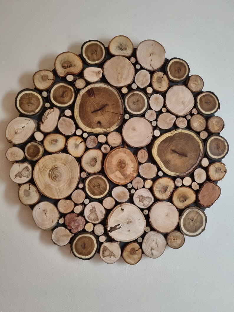 Round Wood Wall Art. Log Wall Art, Log Slice Wall Art, Wood Wall Decor