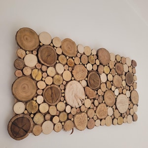 Log wall Art | wood wall Art | log slice wall Art | wood wall mosaic | Wood slice wall art | Any Size Welcome | Natural wood art