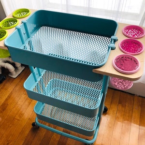 Side Storage Tray - Ikea Raskog Cart (Cups Included)