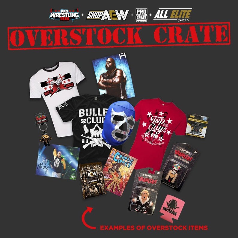 Pro Wrestling Crate Mystery Overstock Crate. 7 Items Etsy