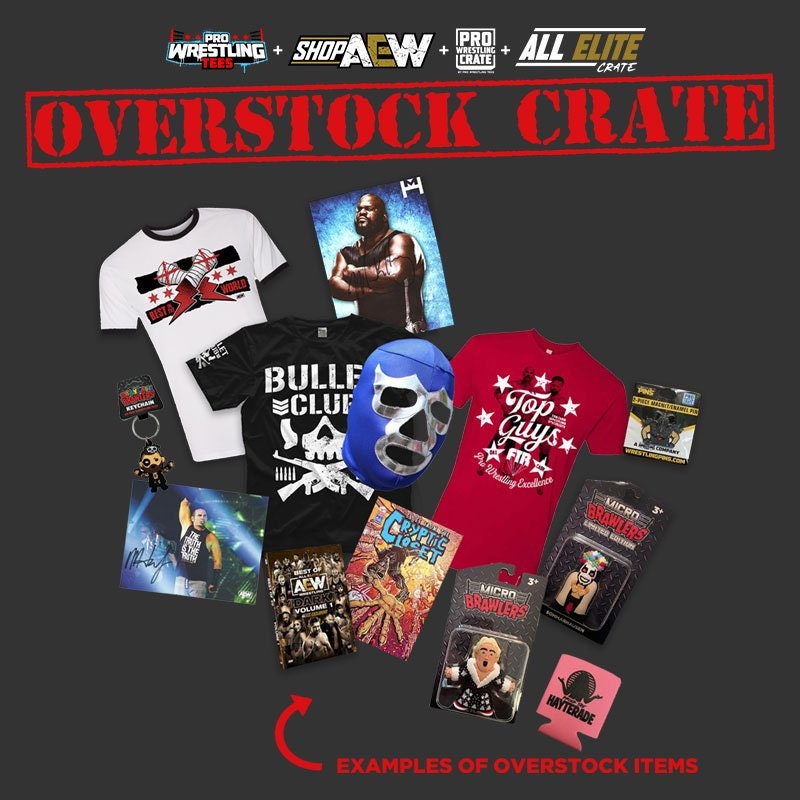 Pro Wrestling Crate Mystery Overstock Crate. 7 Items 