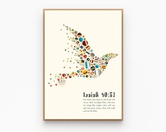 Retro christian wall art, Isaiah 40 31 printable, Minimalist bible verse prints, Christian room decor aesthetic, Biblical artwork gift ideas