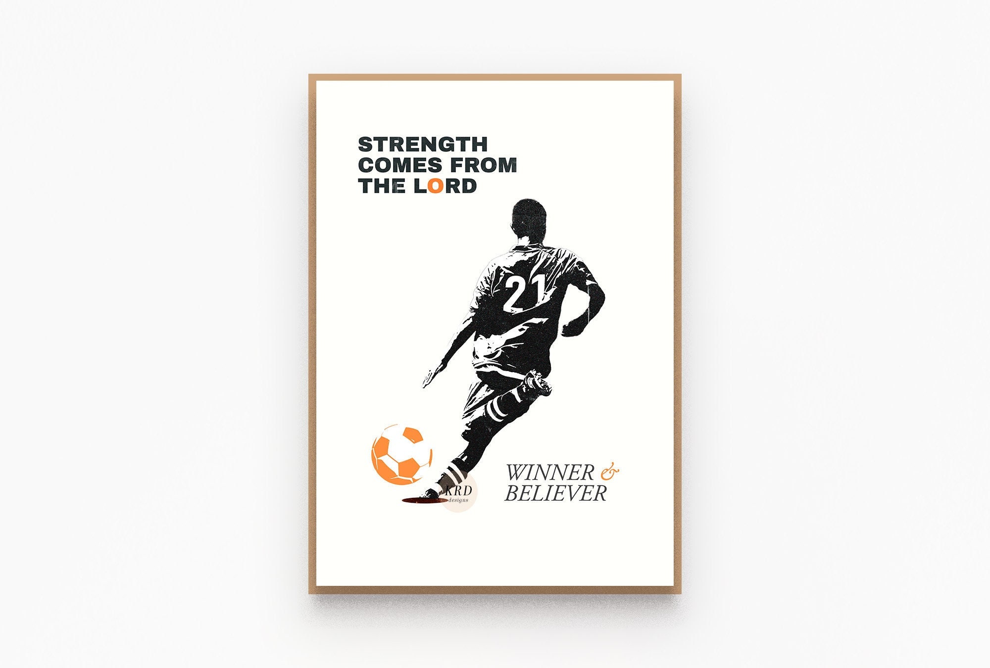 Christian Black and White Wall Soccer Art, Biblical Art Prints