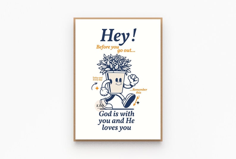 Retro christian poster, Biblical wall art quotes, God loves you prints, Bible affirmations poster, Christian artwork room decor aesthetic