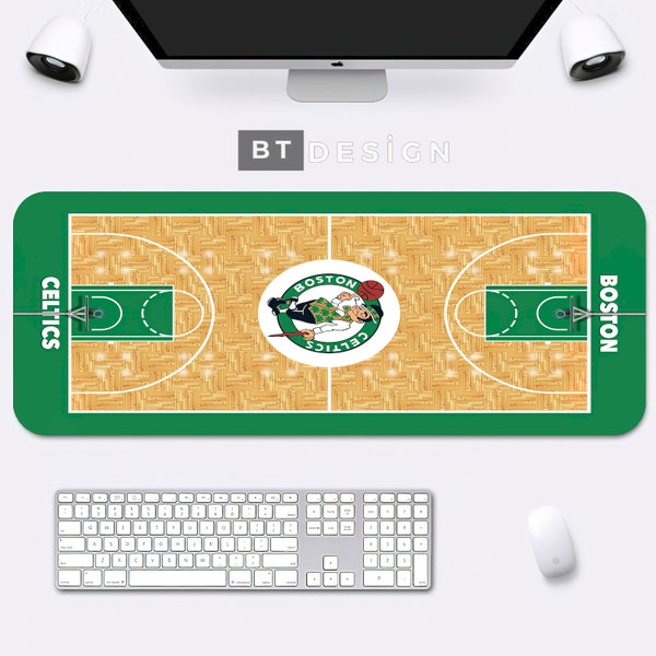 Basketball Deskmat, Boston Celtics Court Deskmat Large Mousepad, xxl Cute Mousepad, Sport Deskmat, Custom Deskmat, Deskmat Aesthetic Gift