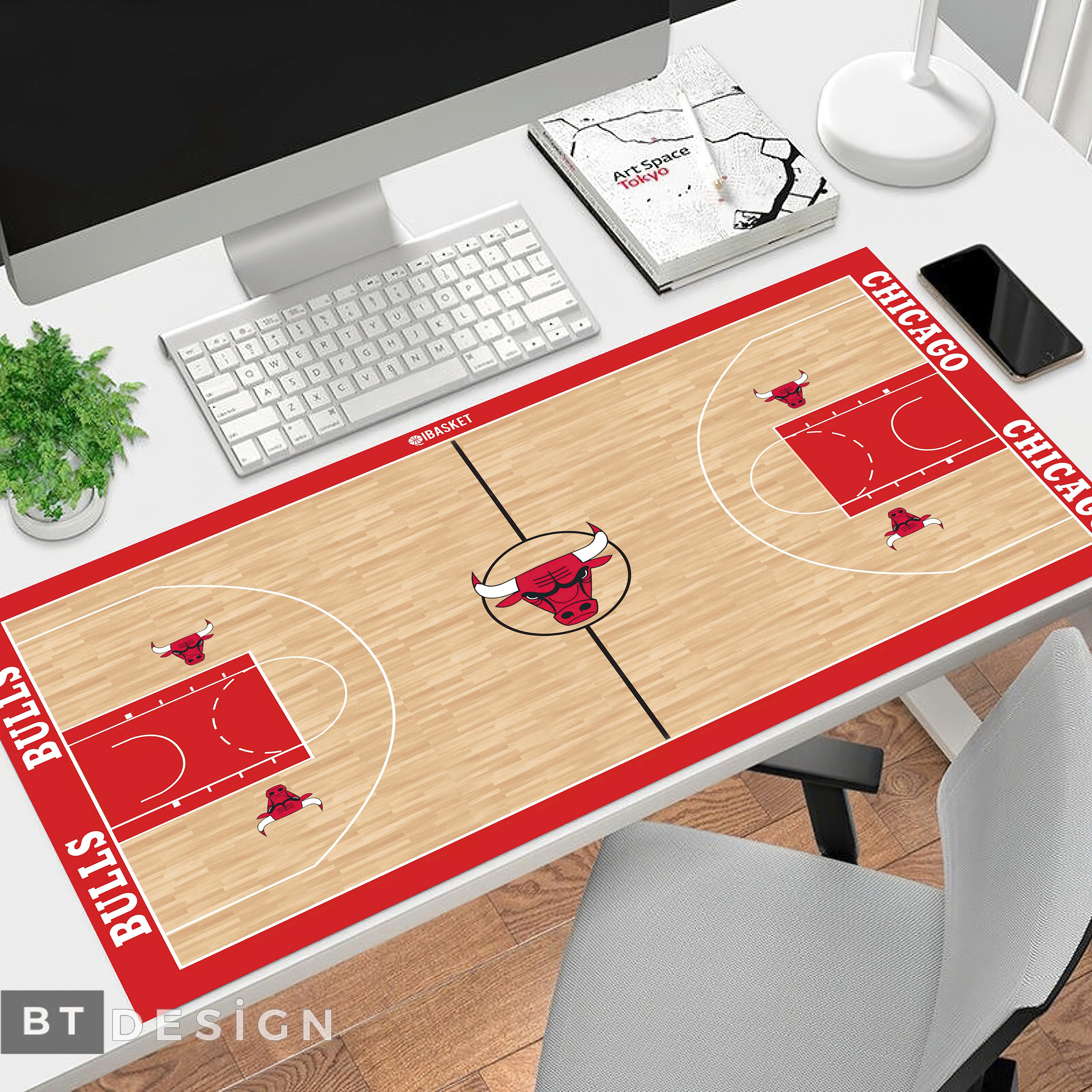 Basketball Deskmat, Chicago Bulls Deskmat Large Mousepad, Xxl Cute