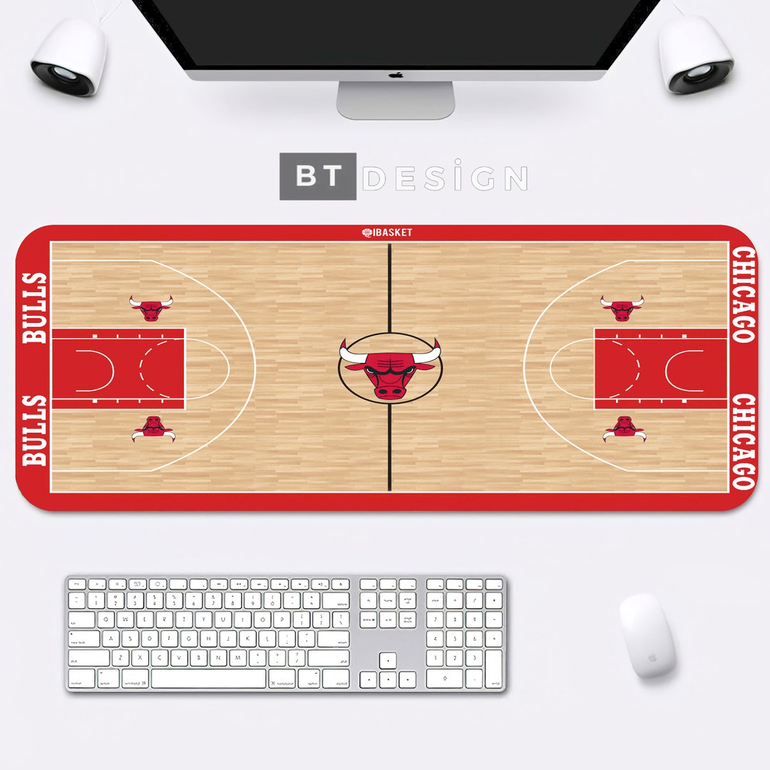 Basketball Deskmat, Chicago Bulls Deskmat Large Mousepad, Xxl Cute