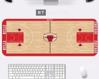 Basketball Deskmat, Chicago Bulls Deskmat Large Mousepad, xxl Cute Mousepad, Sport Deskmat , Basketball Court Custom Deskmat, Mousepad Gift