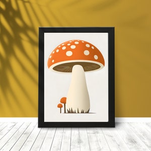 Mushroom Wall Art | Retro Wall Art | Groovy Wall Art | Nursery | Vintage | Download | Printable Wall Art