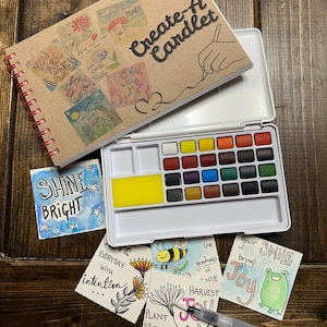 Create-A Cardlet-aquarelkit, aquarelboek met verfset, materialen voor doe-het-zelfkaarten inbegrepen, cadeau voor alle leeftijden, activiteit voor senioren en patiënten