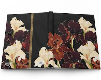 Elegant Floral Journal Cover - Rich Hues and Autumn Iris Notebook