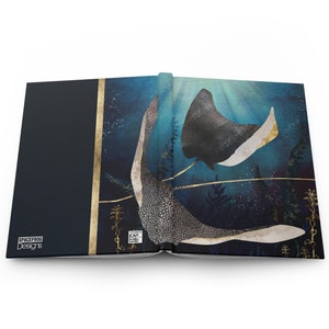Underwater Ocean Adventure Notebook - Manta Ray Journal Cover - Metallic Stingray by SpaceFrog Designs