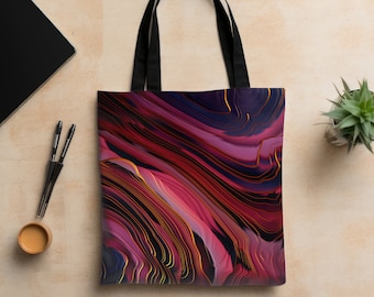 Abstract Art Tote Bag: Modern Plum Design
