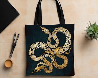 Abstract Snake Art Tote Bag: Designer Shopping Bag